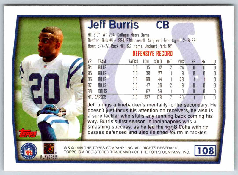 1999 Topps Jeff Burris