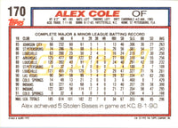 1992 Topps Alex Cole #170