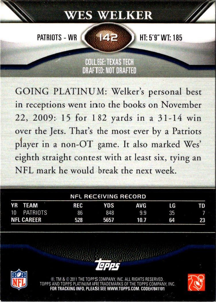 2011 Topps Platinum Wes Welker