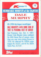1988 Topps Kmart Memorable Moments Dale Murphy #18