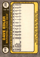 1981 Fleer Dave Edler