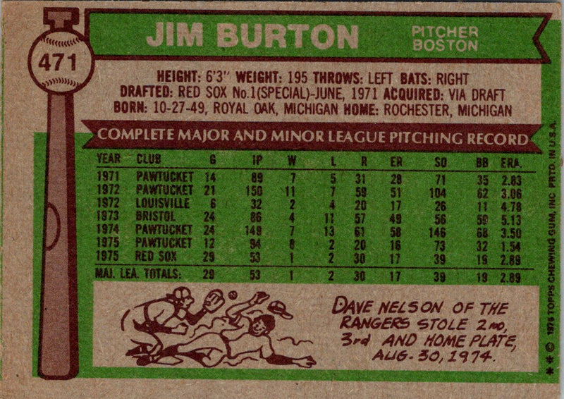 1976 Topps Jim Burton