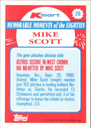 1988 Topps Kmart Memorable Moments Mike Scott