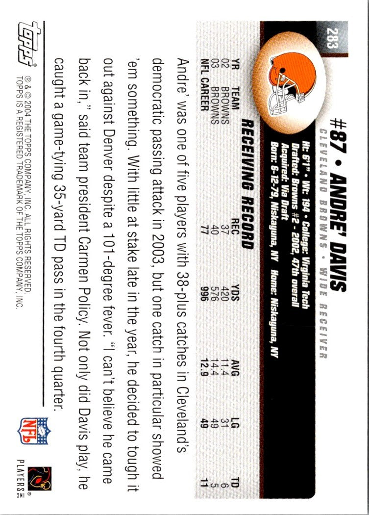 2004 Topps Andre Davis