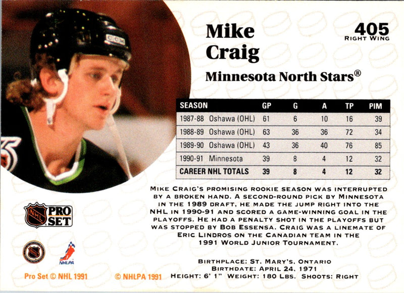 1991 Pro Set Mike Craig