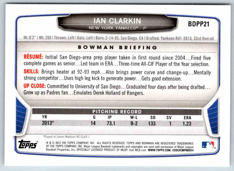 2013 Bowman Ian Clarkin