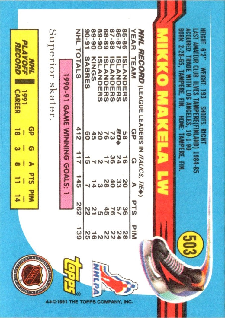 1991 Topps Mikko Makela