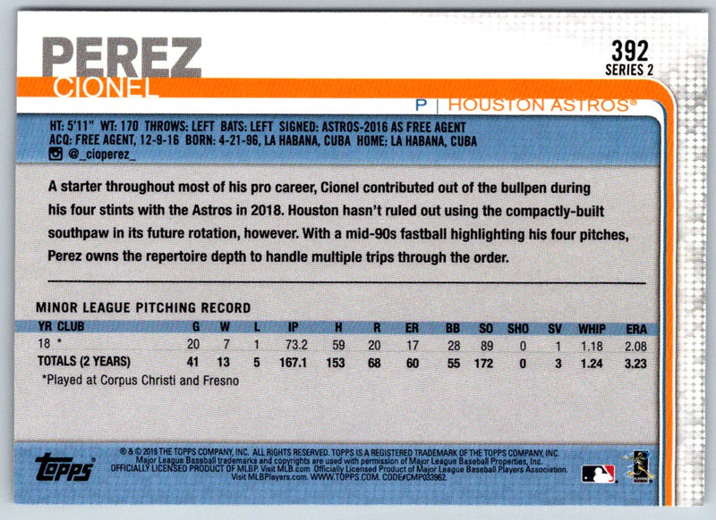 2019 Topps Cionel Perez