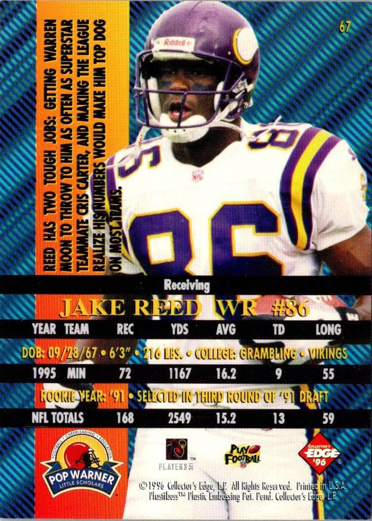 1996 Collector's Edge Advantage Jake Reed