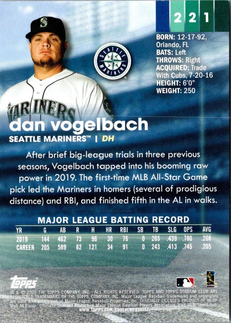 2020 Stadium Club Dan Vogelbach