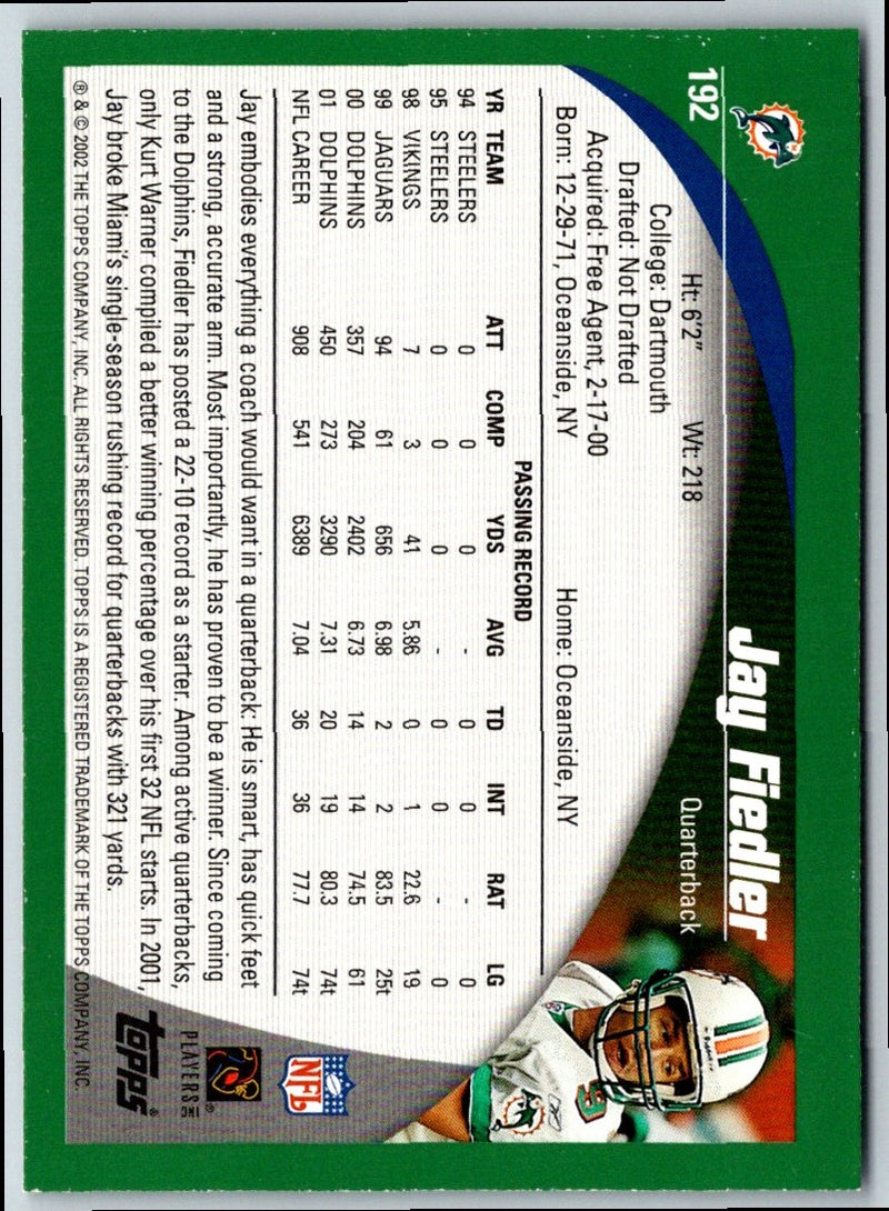 2002 Topps Jay Fiedler