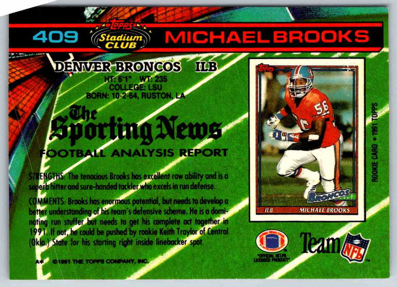 1994 Topps Stadium Club Football Michael Brooks