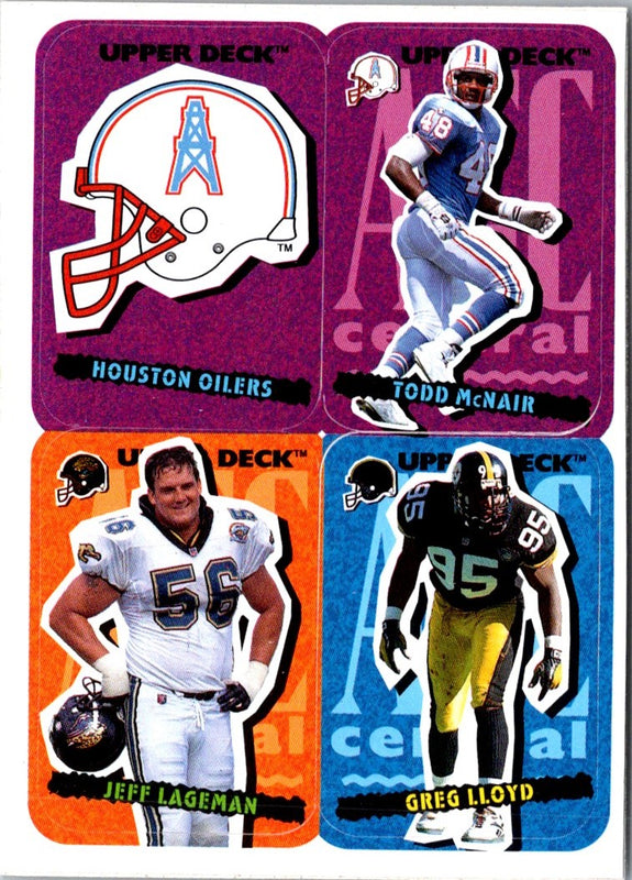 1995 Collector's Choice Update Stick-Ums Houston Oilers/Todd McNair/Jeff Lageman/Greg Lloyd #78