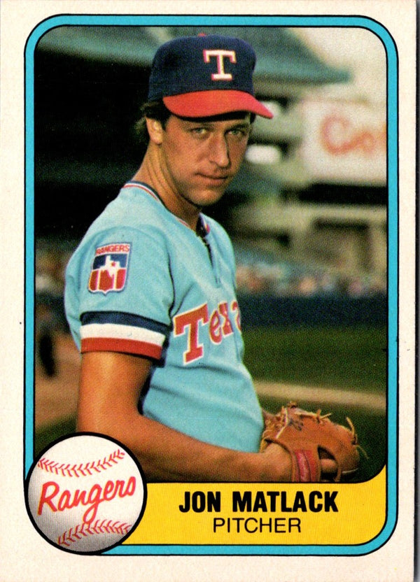 1981 Fleer Jon Matlack #621