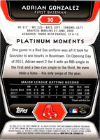 2012 Bowman Platinum Adrian Gonzalez #30