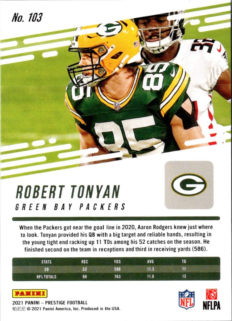 2021 Panini Prestige Robert Tonyan