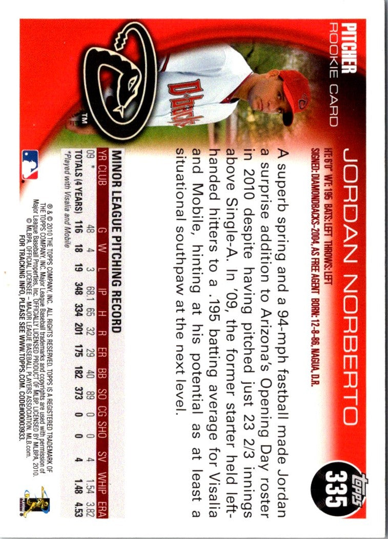 2010 Topps Jordan Norberto