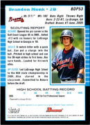 2005 Bowman Chrome Draft Picks & Prospects Brandon Monk