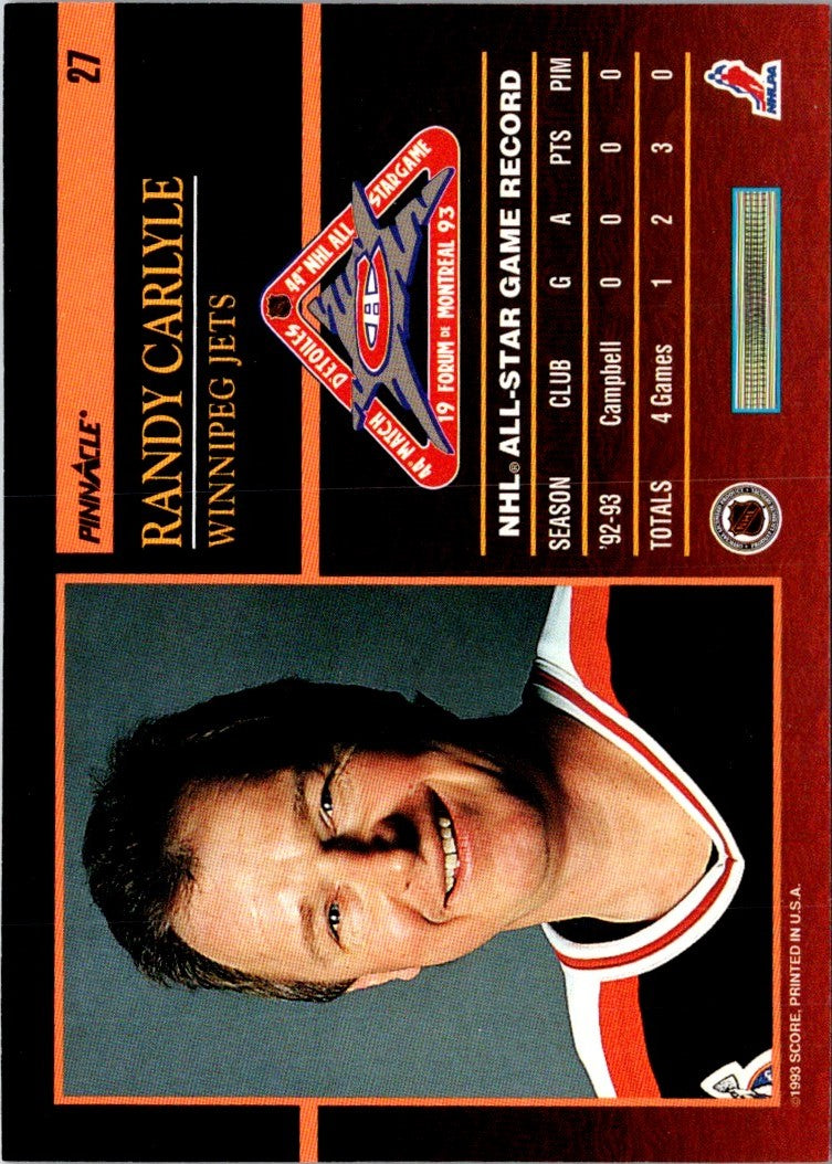 1993 Score Pinnacle All-Stars Randy Carlyle