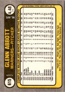 1981 Fleer Glenn Abbott