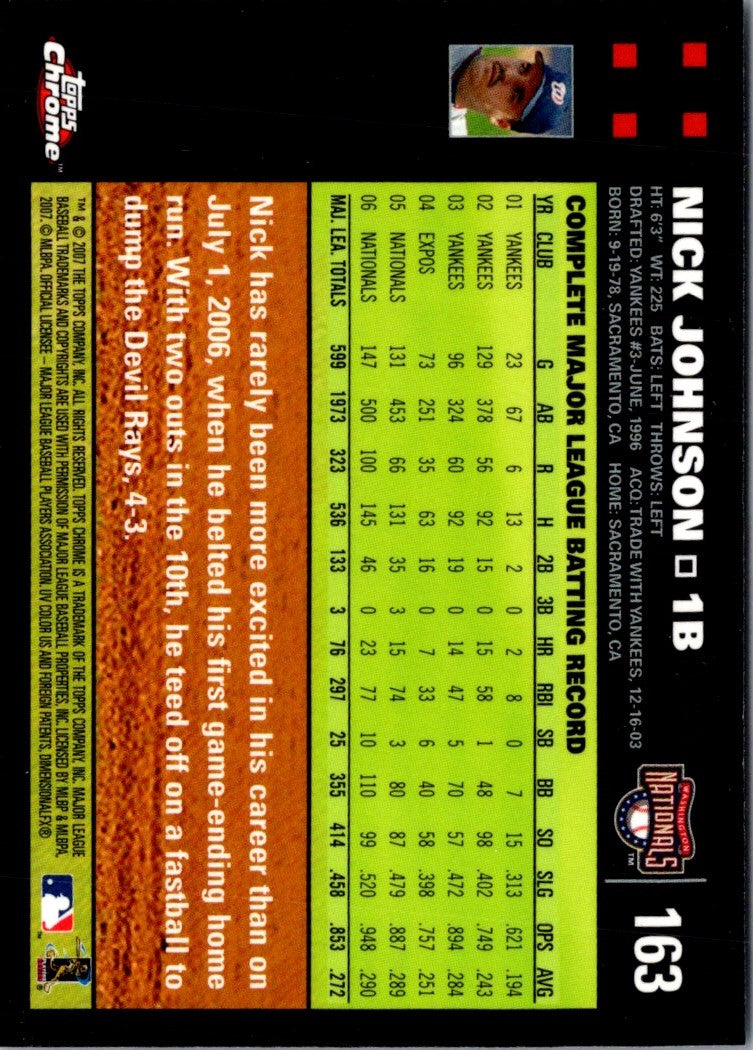 2007 Topps Chrome Nick Johnson