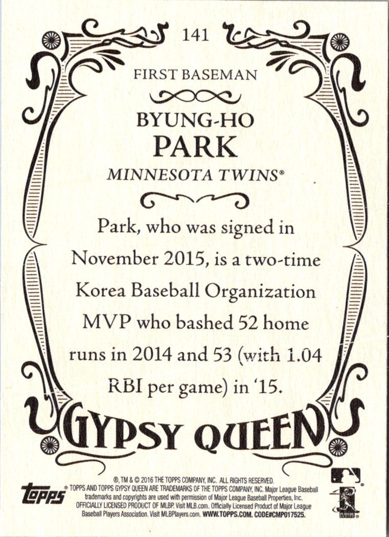 2016 Topps Gypsy Queen Byung-Ho Park