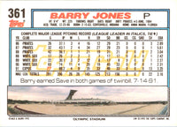 1992 Topps Barry Jones #361