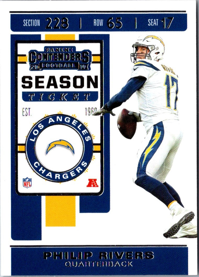 2019 Panini Contenders Season Ticket Red Zone Philip Rivers