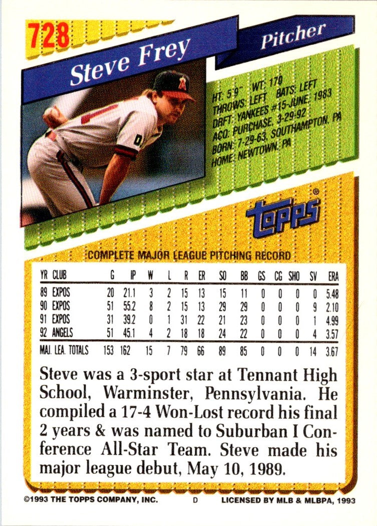 1993 Topps Gold Steve Frey