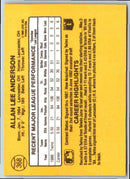 1986 Donruss The Rookies Allan Anderson