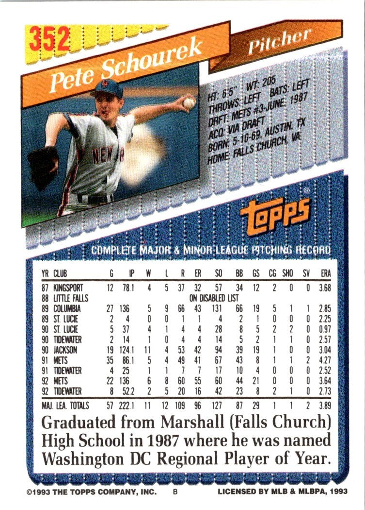 1993 Topps Gold Pete Schourek