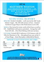 2008 Bowman Prospects Matthew Weston #BP30