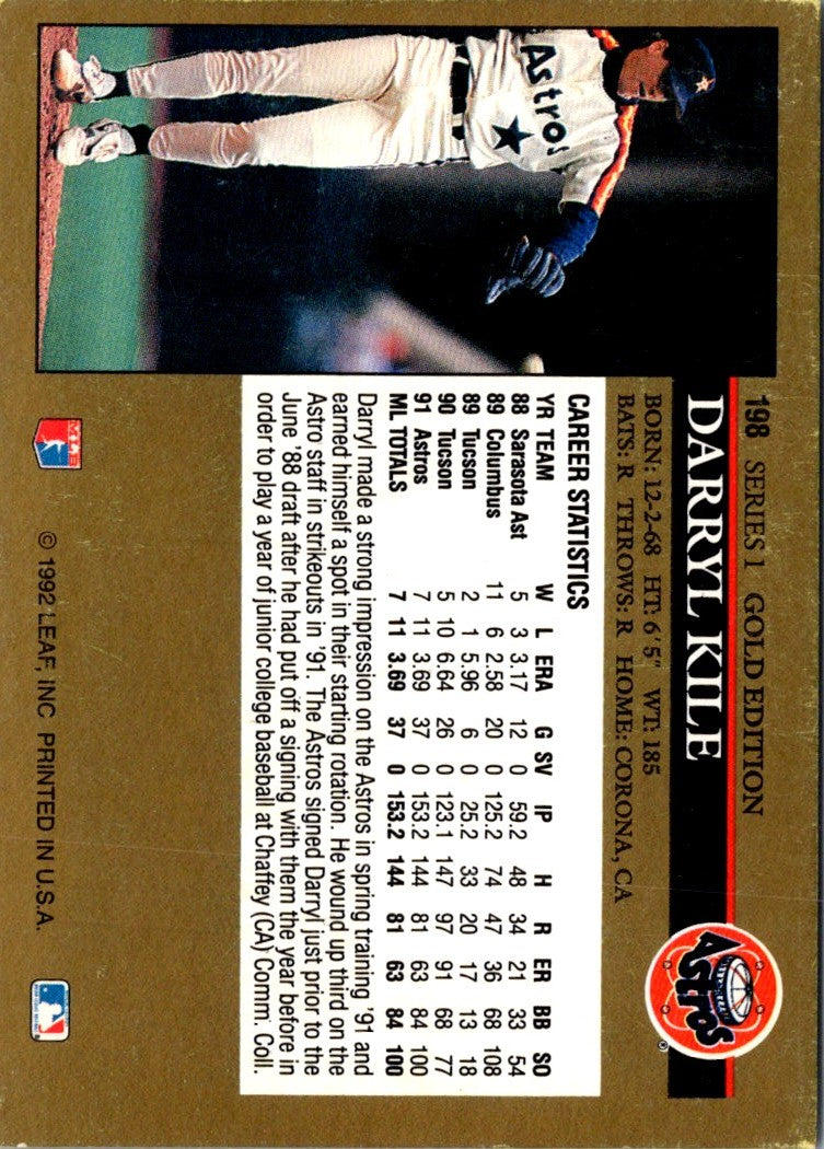 1992 Leaf Black Gold Darryl Kile