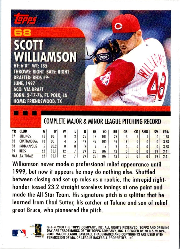 2000 Topps Opening Day Scott Williamson