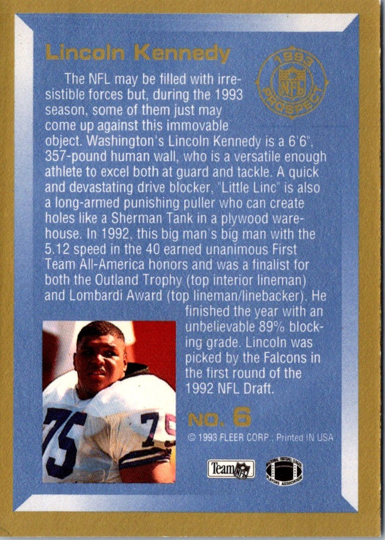 1993 Fleer Prospects Lincoln Kennedy