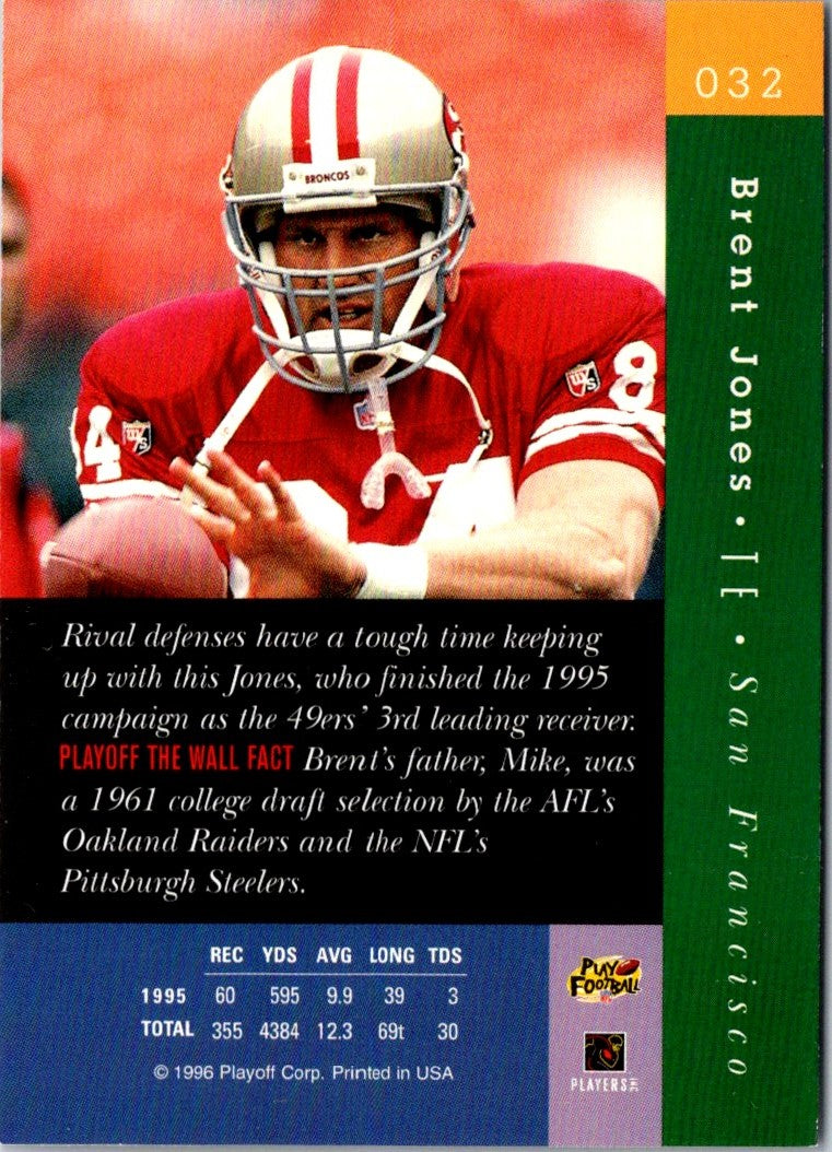 1996 Playoff Absolute Brent Jones