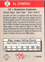 1989 T&M Senior League Al Cowens #25