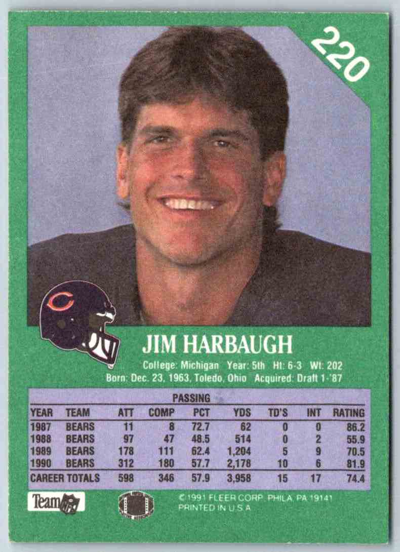 1991 Fleer Ultra Jim Harbaugh