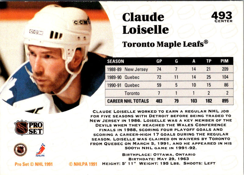 1991 Pro Set Claude Loiselle