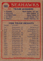 1985 Topps Seahawks Team Leaders #380