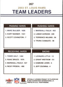 2003 Fleer Tradition Marc Bulger/Marshall Faulk/Torry Holt/Leonard Little