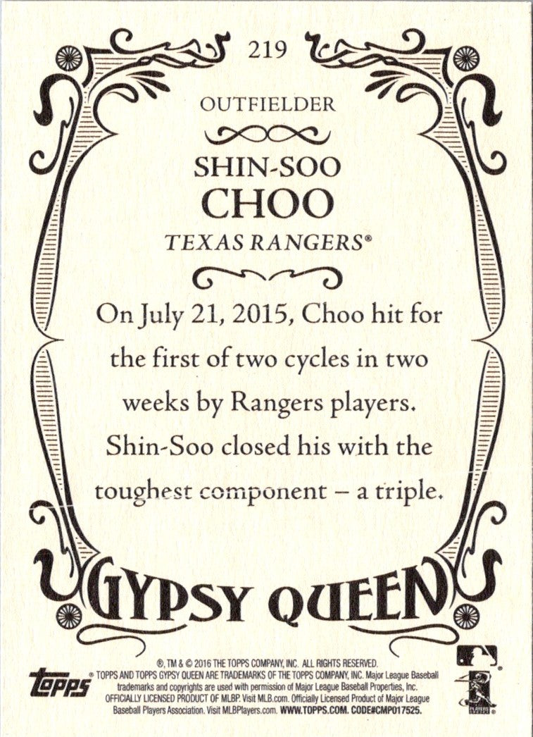 2016 Topps Gypsy Queen Shin-Soo Choo