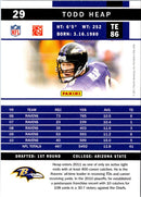 2011 Score Scorecard Todd Heap