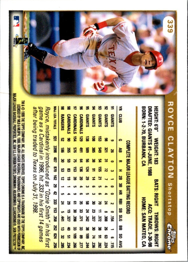 1999 Topps Royce Clayton