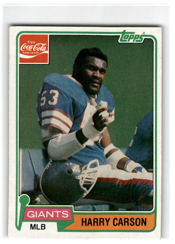 1981 Topps Coca-Cola New York Giants Harry Carson #1