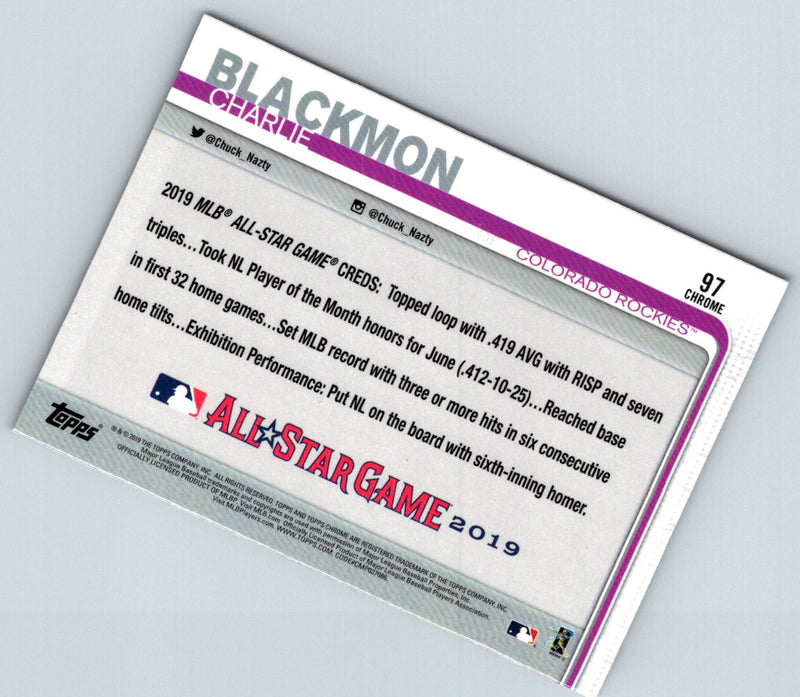 2019 Topps Chrome Update Edition Charlie Blackmon