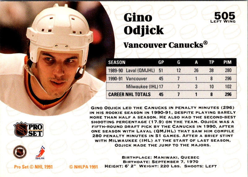 1991 Pro Set Gino Odjick