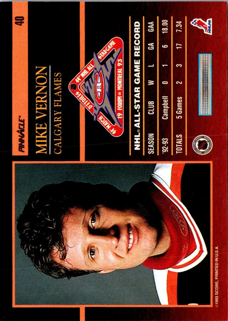 1993 Score Pinnacle All-Stars Mike Vernon