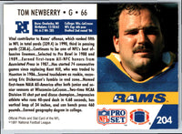 1991 Pro Set Tom Newberry #204