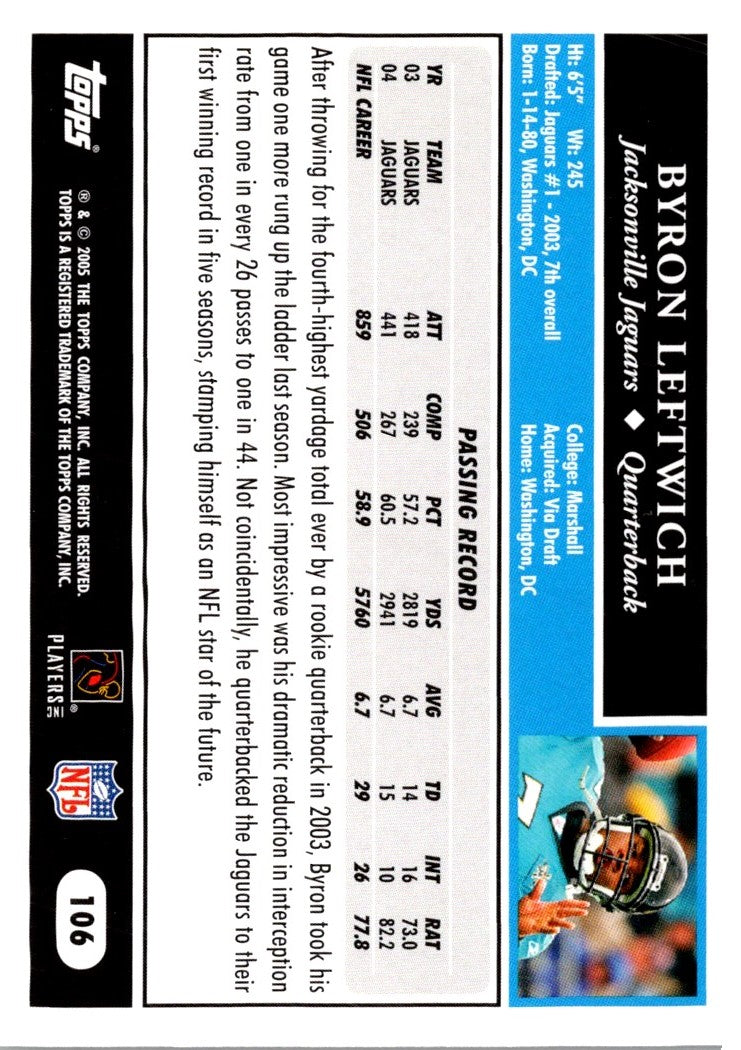 2005 Topps Byron Leftwich